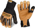 Ironclad Ranchworx Work Gloves RWG2, Premier Leather Work Glove, Performance Fit, Durable, Machine Washable, (1 Pair), RWG2-06-XXL,Black/Tan