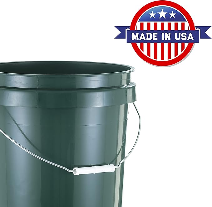 United Solution ECOSense 5 Gallon Bucket, Heavy Duty, Comfortable Handle, Perfect for on The Job, Home Projects, or Cleaning; Made from 90% Recycled Materials.100% Recyclable (Pack of 3)