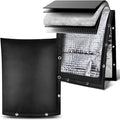 Heavy Duty Backflow Insulation Cover with Two Hook and Loop Openings for Winter Freeze Protection - Outdoor Pipe, Sprinkler, Faucet, and Valve Protection, 16''W x 20''H - Black