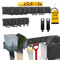 CBWLWJ Garage Tool Organizer Wall Mount, 64 inch Garage Wall Organizer, 680lbs Sturdy Garden Tool Organizer with 12 Adjustable Hooks, for Yard, Shed, Basement, Workshop(Black)