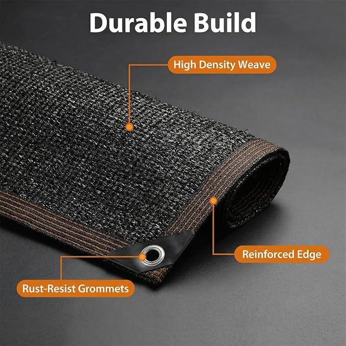 90% Shade Cloth, Chicken Coop Shade Cover, Sturdy Sunblock Mesh Tarp with Grommets for Patio Plants Greenhouse Kennel Porch Pergola Sun Protection Neting Cover, 8 x 10 FT