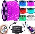 LED Strip Lights, WiFi 110-130V RGB Dimmable Waterproof 5050 60 LED/m Light Strip with 1500W Controller, Compatible with Alexa, Google Home, iOS & Android Music Time Control System(33ft/10m)