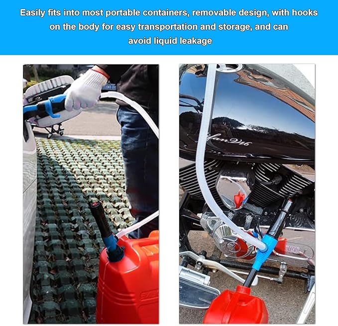 Portable Transfer Pump, Battery Operated Electric Siphon Pump with Adjustable Flow Control, 2.2 GPM Handheld Liquid Transfer Pumps Oil Extractor for Gasoline Gas Diesel Water