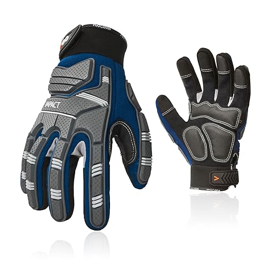 Vgo... Safety Work Gloves - Mechanics, Impact & Anti-Vibration Gloves - Rigger & Heavy Duty (XL, Blue, SL9792IP)