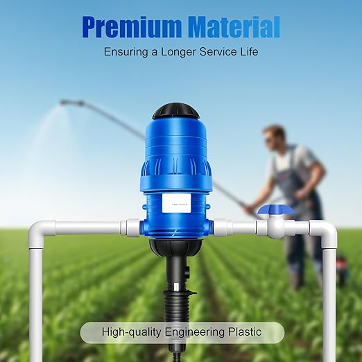 JAYGOVAN 0.4%~4% Adjustable Fertilizer Injector Water Powered Chemical Liquid Doser Dispenser 4.4~660.43 Gallons/h Drip Irrigation Injector Dosing Pump Water Powered Liquid Dispenser