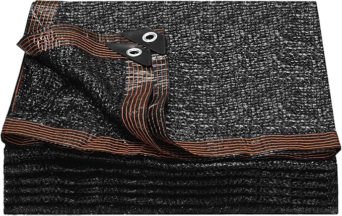 M METERXITY 90% Sun Shade Cloth for Garden, HDPE 13x13 ft Sun Shade Net with Reinforced Grommets for Patio/Greenhouse/Plant Cover, Heavy Duty Sunblock Resistant Mesh Tarp [Black]
