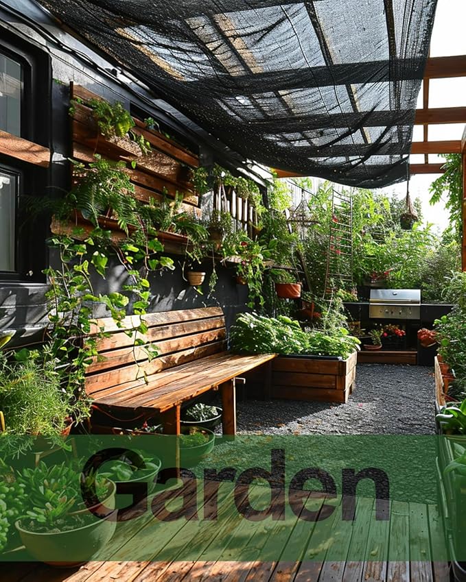 vensovo 40% Sunblock Shade Cloth Net Black Resistant - 12x30 Ft Garden Shade Mesh for Plant Cover, Greenhouse, Chicken Coop, Kennels, Tomatoes Plants
