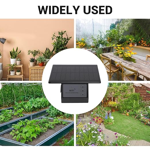 TOPINCN Solar Drip Irrigation Kit, APP Control WiFi Solar Automatic Waterer Kit for House Potted Plants, Automatic Watering System for Plants Flowers Balconies Small Gardens