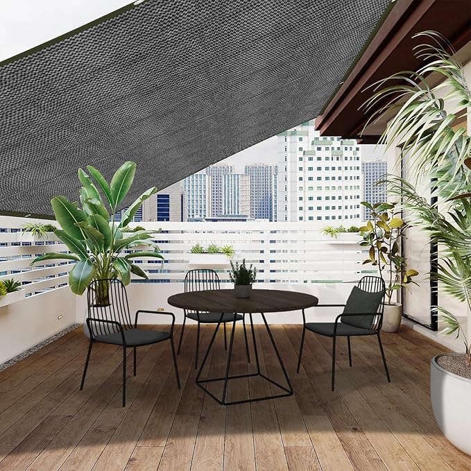 90% Grey Shade Cloth, 10x20FT Resistant Garden Sun Shade Net, Durable Mesh Shade Tarp with Reinforced Grommets for Greenhouse, Plant, Chicken Coop, Pergola, Swimming, Canopy，Patio，Garden
