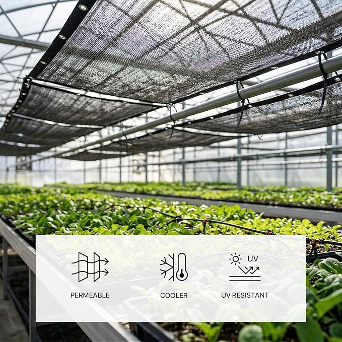 ShadeMart 50% Shade Cloth for Plant, Black 3FT x 33FT Custom Size Outdoor Shade Tarp, Shade Cover with Upgrade Grommets and Zip Ties, Netting Sunblock Net for Vegetables Flower Garden Greenhouse.