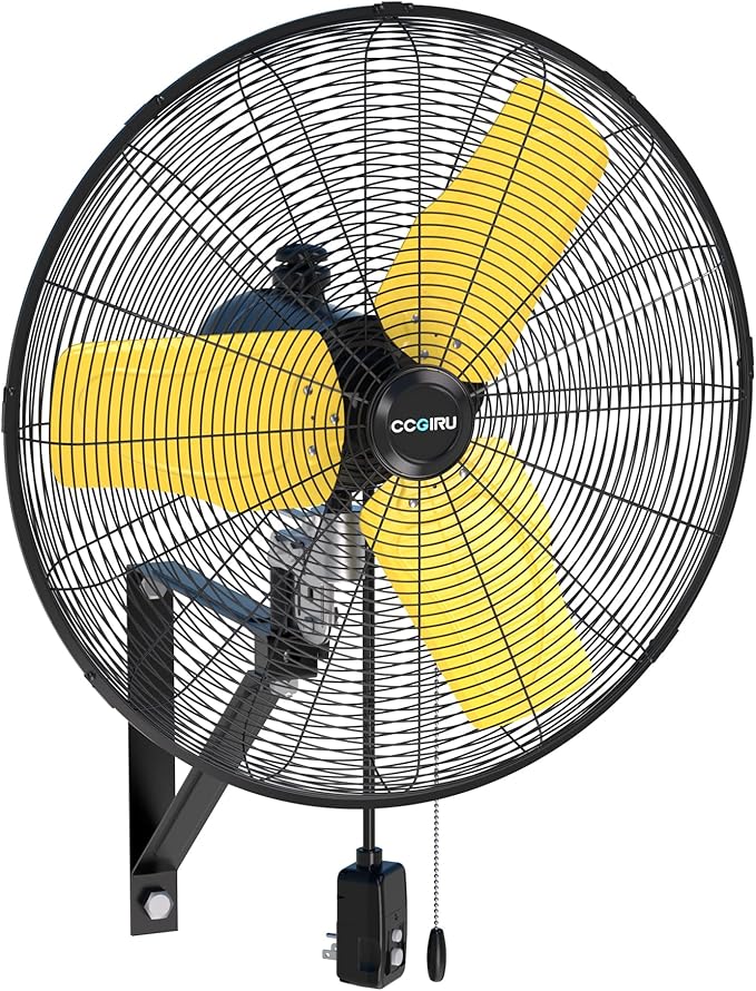 CCGIRU 9000 CFM 24" Outdoor Oscillating Wall Fan, High Velocity 3-Speed Waterproof Professional Outdoor Fan, Heavy Duty Industrial Wall Mount Fans for Patio, Commercial, Garage, Warehouse, UL Listed