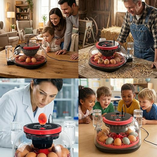 Incubators for Hatching Eggs, 12-24 Egg Smart WiFi Incubator with 1080P Camera, App Control, One-Click Incubation for Chicken Quail Duck Pigeon, Auto Egg Turner, External Water Refill, Candler
