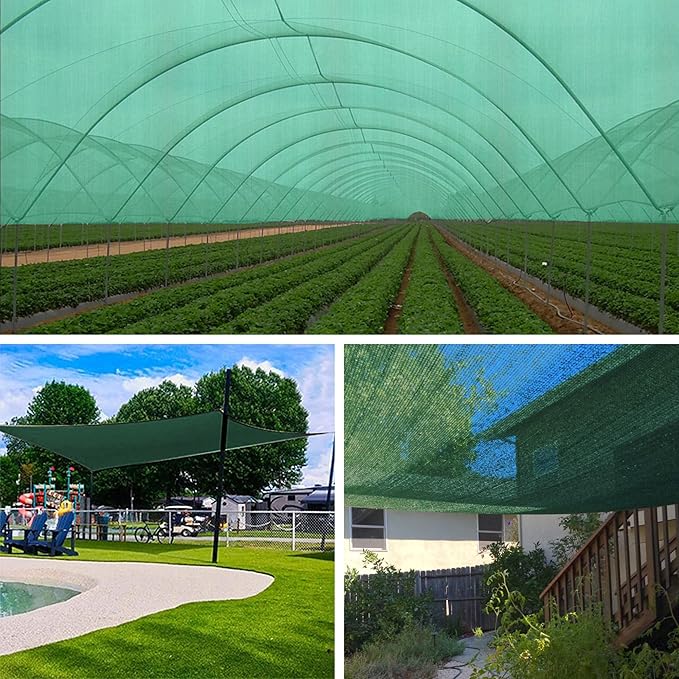 70% 14 X 20 FT Green Shade Cloth, Outdoor Woven Sun Shade with Grommets, Durable Breathable Netting Shading Antifreezing for Patio, Garden, DIY Home, Plants Cover, Greenhouse, Dog Kennel