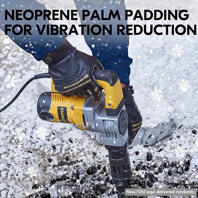 Vgo... -4℉ or above Winter Waterproof High Dexterity Heavy Duty Mechanic Glove, Anti-vibration, Anti-abrasion, Touchscreen (1 Pair,S,Brown,GA8954FW)