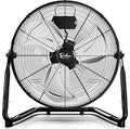 Simple Deluxe 18 Inch 3-Speed High Velocity Heavy Duty Metal Industrial Floor Fans Quiet for Home, Commercial, Residential, and Greenhouse Use, Outdoor/Indoor, Black, 2-Pack