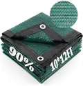Cool Area 90% Sun Shade Cloth Mesh Tarp with Grommets for Plant Cover 10x12ft Patio Canopy Garden Pergola Greenhouse Car Barn Kennel Dark Green