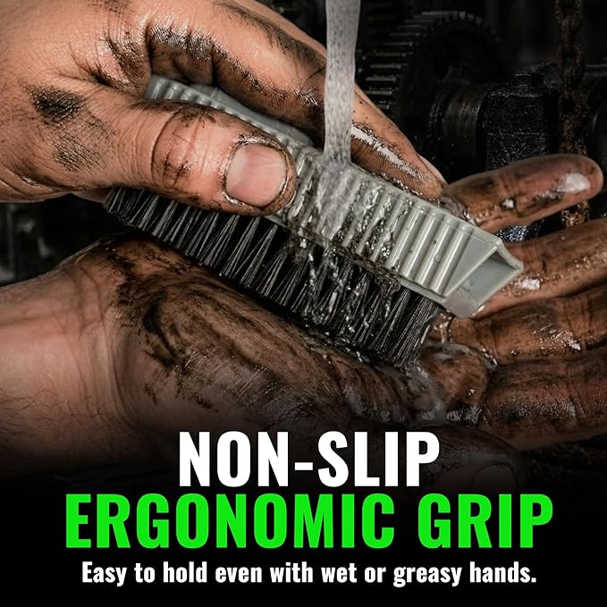 Grip Clean Nail Brush for Cleaning Fingernails – Heavy Duty Nail Brush with Extra Stiff Bristles - Fingernail Brush & Nail Scrubber Brush with Suction Cup Backing for Men & Women - 1 Pack