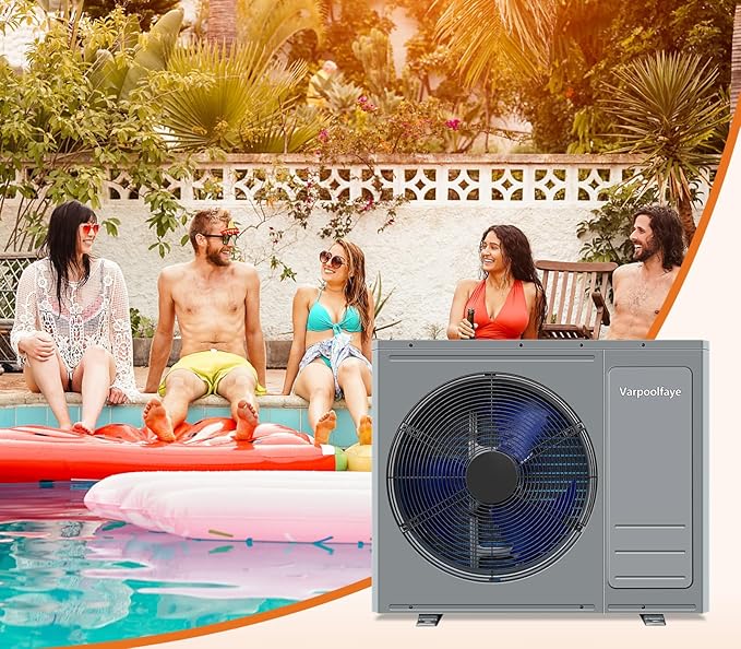 35100 BTU Swimming Pool Heat Pump Above Ground Pool Heater 220V Electric Pool Heater for Inground Pool 10000 Gallon Heating Cooling WiFi Control Schedule