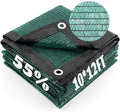 Cool Area 55% Sun Shade Cloth Mesh Tarp with Grommets for Plant Cover 10x12ft Patio Canopy Garden Pergola Greenhouse Car Barn Kennel Dark Green