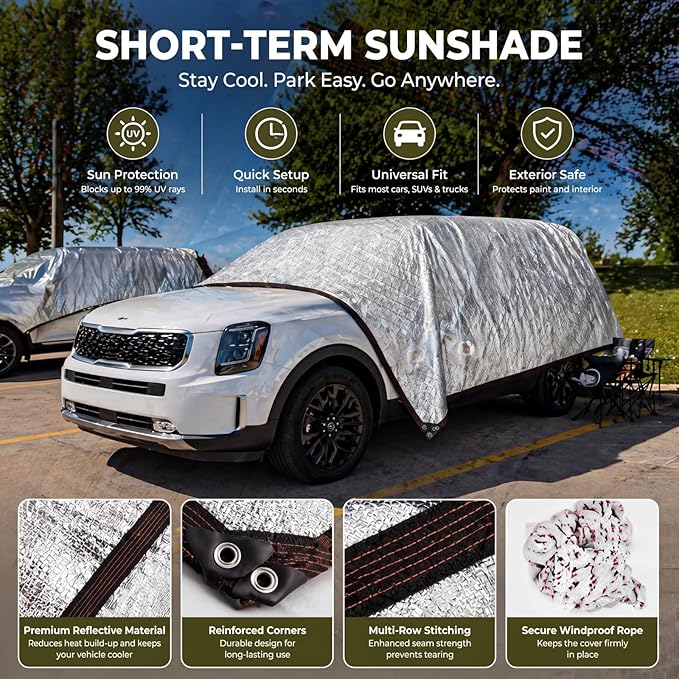 Mindsoft 1 Set Aluminum Shade Cloth 10 x 6.5 ft Reflective 70% Aluminum Cloth Silver Heat Reflective Tarp for Car Garden Outdoor Pergola Lawn Durable Sunblock Neting Shade Cover with Edge and Hole