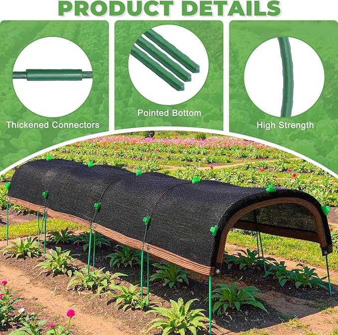 2026 Upgraded Garden Shade Cloth Kit 78.7"x59" Garden Shade Cloth for Plants Heat Protection with 5 Sets Garden Hoops for Raised Beds 75% Sunblock Shade Cloth Row Cover for Outdoor Plant Vegetables