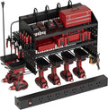Power Tool Organizer Wall Mount with Charging Station, 8 Outlet Heavy Duty Metal Garage Tool Storage Rack, 23 Inch 3 Tier Shelves for Workshop & Garage Organization