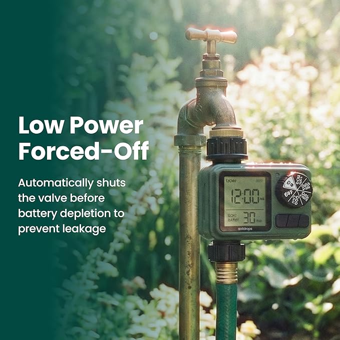 Sprinkler Timer for Garden Hose, Programmable 1 or 2 Outlet Controller with Self-Cleaning Valve, 15-Day Frequency, Large Dial, Rain Delay & Auto-Off, IPX5