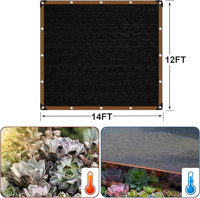 Shade Cloth - for Garden 90% Plant Shades Mesh Tarp with Grommets Outdoor Sun Shades Netting for Chicken Coop Greenhouse Vegetables Pergola Patio Cover