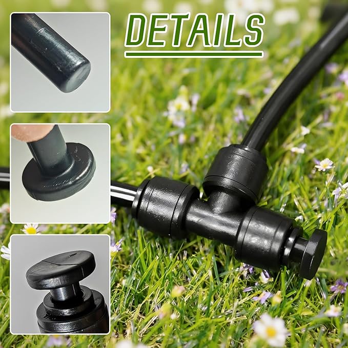50 Pack 1/4" End Plug for Quick Connectors, End Cap for 1/4 Inch Push-to-Connect Drip Irrigation Fittings, Leak-Proof End Closure Parts for Drip Irrigation System