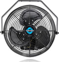 Tornado 12 Inch Outdoor Water-Resistant Metal Industrial Wall Mounted Fan IPX4 Rated High Velocity Wall Fan For Commercial, Industrial, Residential, 3 Speed 6.6 FT Cord cETL Safety Listed, Black