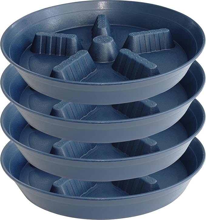 4 Pack Plant Saucer 12 inch, 8 10 14 17 inch, Plant Stand Plastic Plant Saucers for Indoors Outdoor, Heavy Duty Flower Saucers for Potted Plants, Pot Saucers for Plants, Grow Bags Saucers