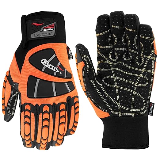 Cestus 5025, Winter Work Gloves for Men, Insulated Impact Gloves, Waterproof and Warm for Cold Weather Construction, Trucking (X-Large)