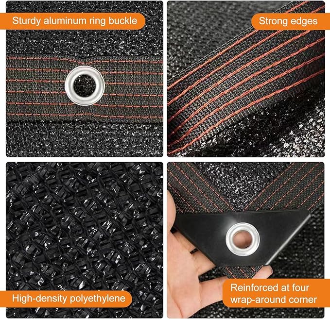 40% Shade Cloth with Grommets, 10Ft x 20Ft Garden Mesh Shade Tarp Sun Shade Net for Greenhouse, Cover, Patio, Plant, Flower, Chicken, Coop