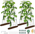 2 Pack Cucumber Trellis, 48"x16" Adjustable A-Frame Trellis for Climbing Plants, Metal Foldable Upgraded Vegetable Trellis for Raised Bed, Support for Tomatoes, Squash, Zucchini, Vegetables & Flowers
