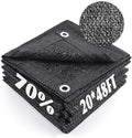 Cool Area 70% Sun Shade Cloth Mesh Tarp with Grommets for Plant Cover 20x48ft Patio Canopy Garden Pergola Greenhouse Car Barn Kennel Black