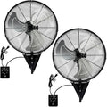 2 Pack 20" Wall Mount Fan, 7100CFM Heavy Duty Wall Fan with 3-Speed & Adjustable Tilt, High Velocity Industrial Oscillating Fans for Garage, Factory, Patio, Porch, Shop & Commercial Use - ETL Listed