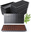 Oscorna (20Pack) 72-Cell Seed Starter Trays with Dibber, 10 Pack Nursery Starting with Base Tray, 72 Hole Soil Digger for Setting Out Quickly, Seedling Planting Tray, Germination Kit Trays Reusable