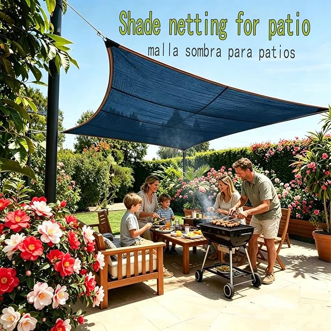 90% Shade Cloth for Garden- Breathable Mesh Tarp for Vegetables & Plants, Outdoor Patio Sun Shade with Grommets - Chicken Coop, Dog Kennel Cover(Black, 2.4 * 4.8M/8 * 16FT)