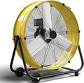 24 Inch Industrial Drum Fan, 8800 CFM High Velocity floor Fan, Heavy Duty, 3-Speed, 360° Fully Adjustable Tilt, Portable Wheels & Handle for Commercial, Warehouse, Garage, Workshop, Gym-ETL Certified