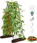 Garden Trellis for Cucumbers, 50 x 16 Inch Adjustable A-Frame Plant Support for Climbing Plants Outdoor, Vegetable, Flowers, Heavy Duty 1cm Metal Vegetable Trellis for Backyard, Raised Bed, Patio
