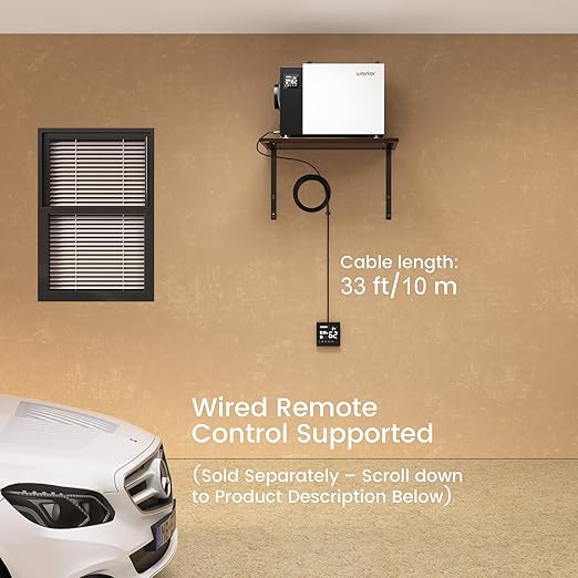 Waykar 216 Pint Commercial Dehumidifier with Pump and Drain Hose for Crawl Spaces, Basements, Ducted Industrial Use, and Water Damage Unit, for Spaces up to 8000 Square Feet, Smart Humidity Control