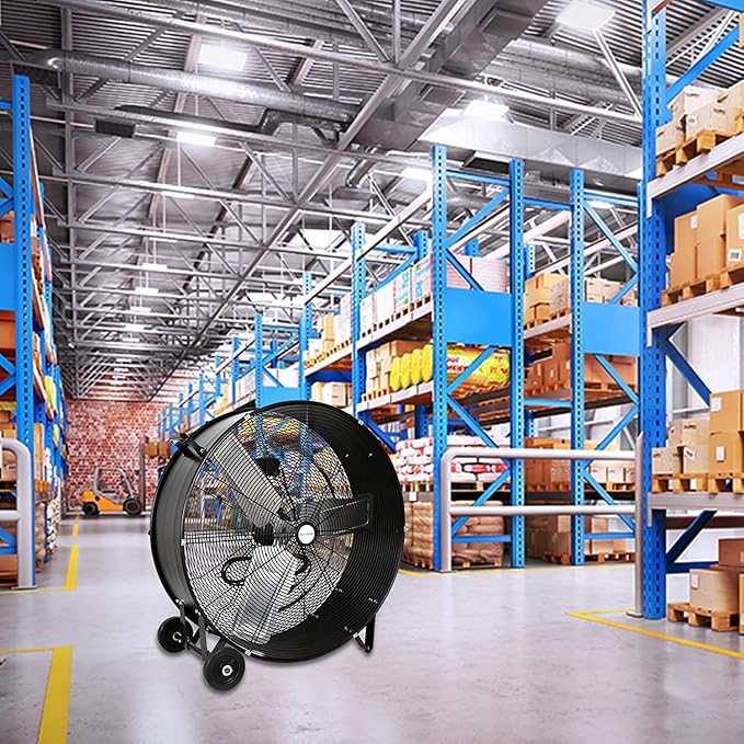 BILT HARD 13000 CFM 30" High Velocity Drum Fan, 2-Speed Heavy Duty Industrial Shop Fan for Commercial, Garage, Warehouse, Workshop, Factory and Basement- UL Listed