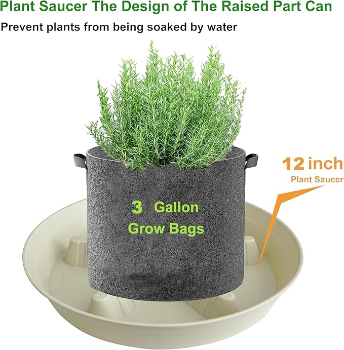 4 Pack Plant Saucer 12 inch, 8 10 14 17 inch, Plant Stand Plastic Plant Saucers for Indoors Outdoor, Heavy Duty Flower Saucers for Potted Plants, Pot Saucers for Plants, Grow Bags Saucers