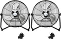 BILT HARD 4600 CFM 20" High Velocity Floor Fan, 3-Speed Heavy Duty Metal Fan with Wall-Mounting System, Industrial Shop Fan for Commercial, Garage, and Greenhouse, 2 Pack