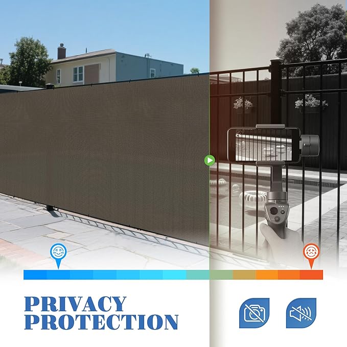 ECOOPTS 6'x36' Sun Shade Roll, Sun Shade UV Blockage Cover for Outdoor Backyard Patio Pergola Greenhouse Plants (Brown)