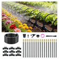Drip Irrigation System for Garden, Automatic Watering System with Adjustable 360° Copper Spray Nozzles, DIY Drip Irrigation Kit for Yard, Lawn, Greenhouse, Raised Beds & Potted Plants (30FT)