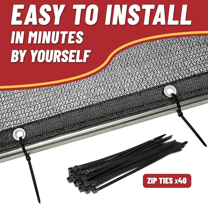 ShadeMart 30% Shade Cloth for Plant, Black 9FT x 21FT Custom Size Outdoor Shade Tarp, Shade Cover with Upgrade Grommets and Zip Ties, Netting Sunblock Net for Vegetables Flower Garden Greenhouse.