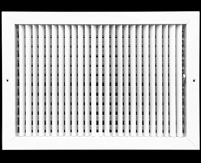 18" X 12" Adjustable AIR Supply Diffuser - HVAC Vent Cover Sidewall or Ceiling - Grille Register - High Airflow - White [Outer Dimensions: 19.75" w X 13.75" h]
