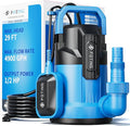 FOTING 1/2HP Sump Pump, 4900GPH High Flow Clean&Dirty Submersible Water Pump with Float Switch, Thermoplastic Electric Portable Utility Pump for Pool Draining Hot Tub Garden Basement