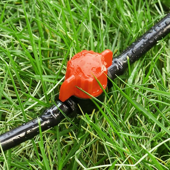 1/4" Drip Irrigation Valves, 40 Pcs Drip Irrigation Shut Off Switch Valve for 1/4 Inch Drip Irrigation Tubing, Water Flow Control Valve Drip Line Cut Off Valve for Drip Sprinkler Garden Systems